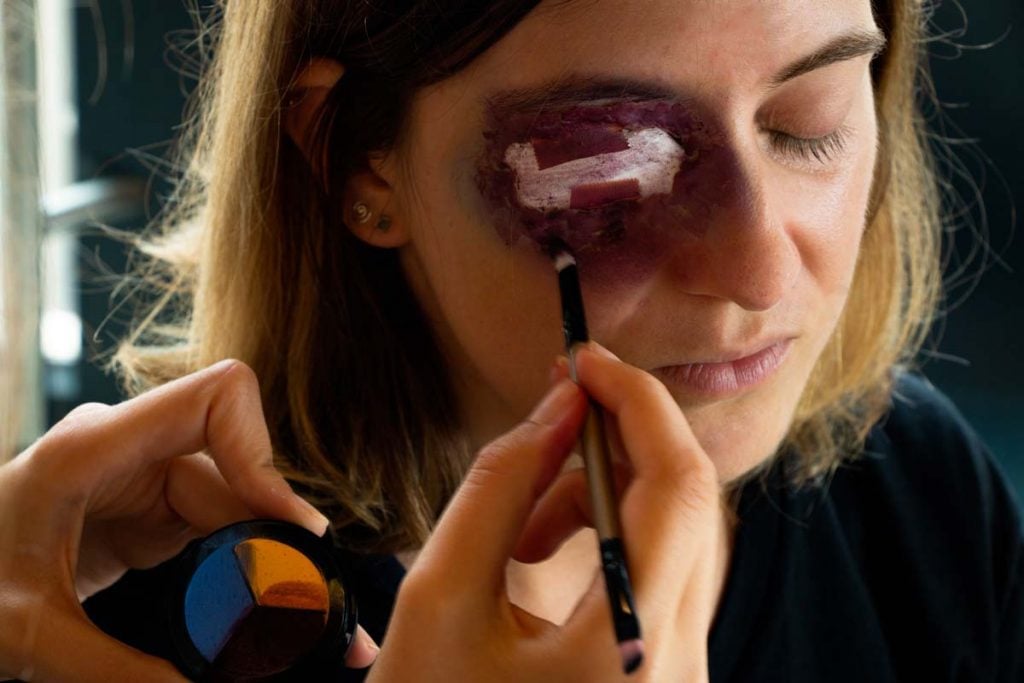 maquillage d'un oeil crevé