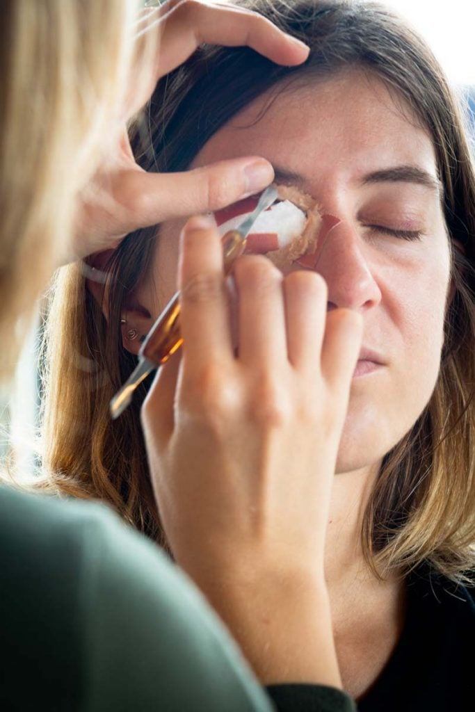 maquillage d'un oeil crevé