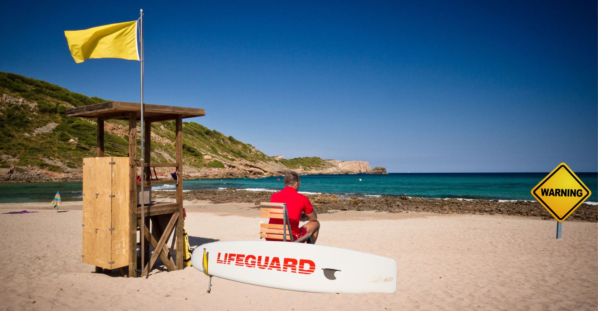 drapeau-jaune-plage