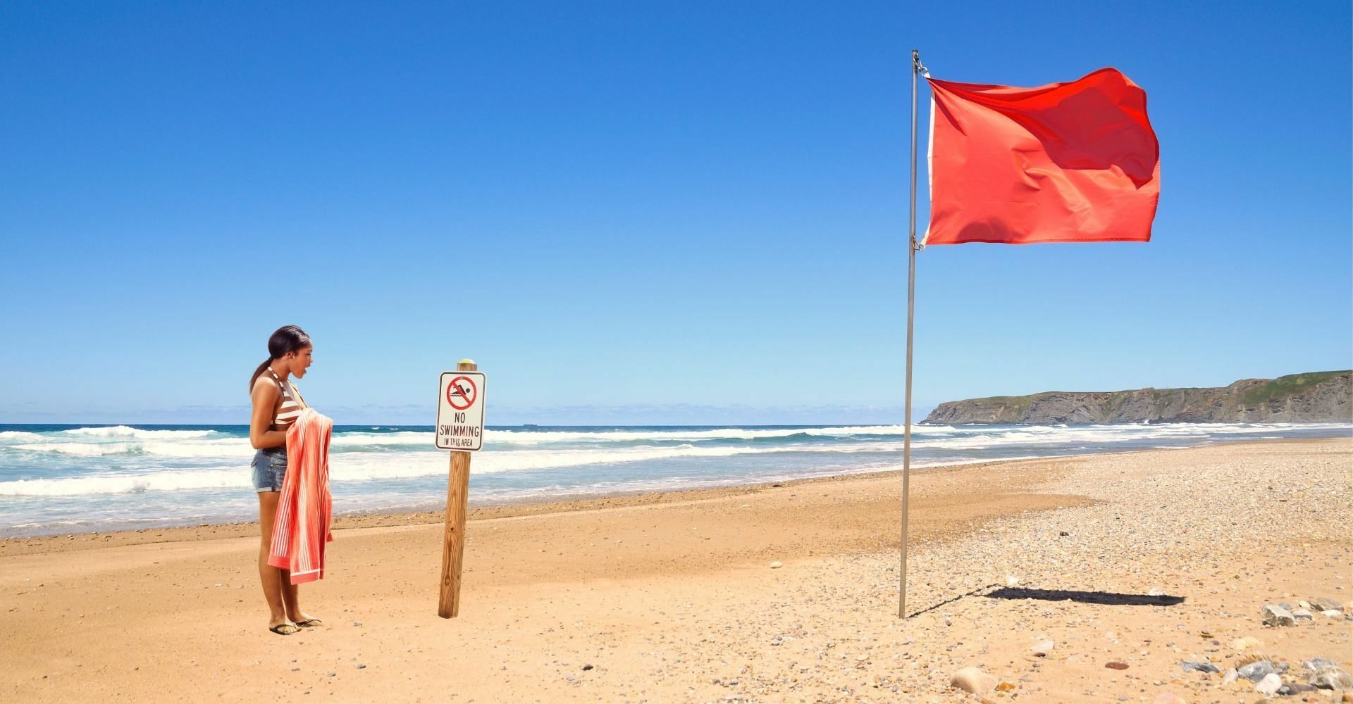 drapeau-plage-rouge