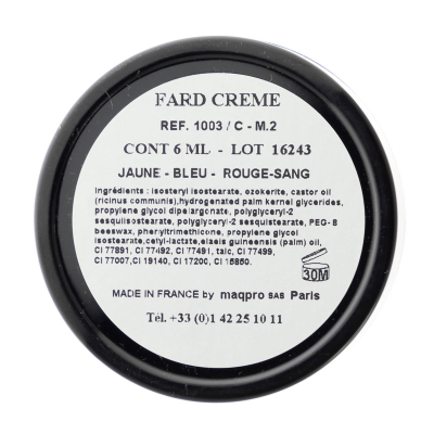 Fard crème trio jaune bleu rouge sang