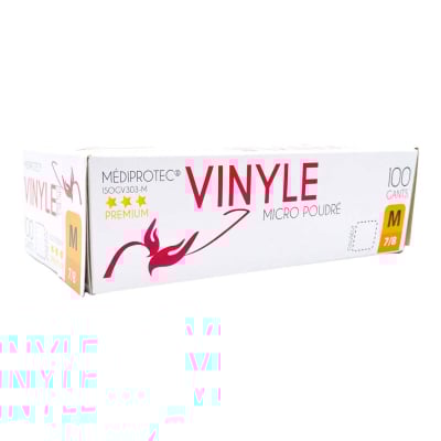 Gants vinyles micro poudrés