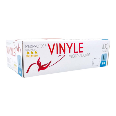 gants vinyle micro poudrés