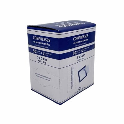 Compresse en Non Tissé - Stérile - 7,5x7,5cm - Syla First - LPPR - 25  sachets de 2 - SYLAMED - Compresses - Univers Santé