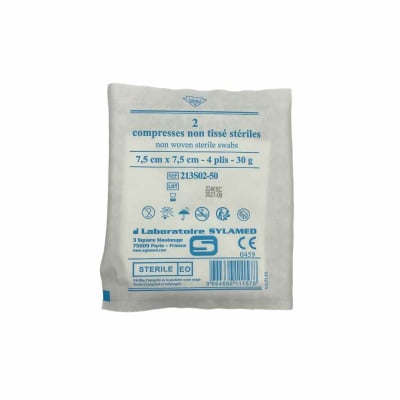 compresses non tissé stériles 30 g/m² 5 x 5 cm