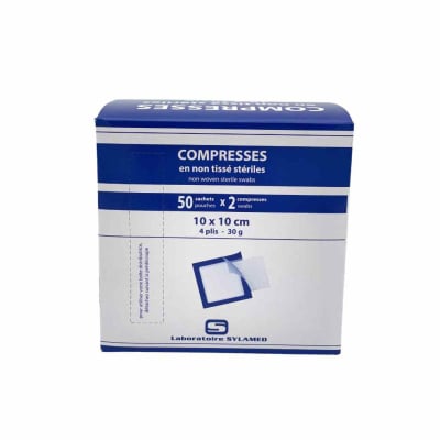 2 compresses 30 g/m² en boite de 50