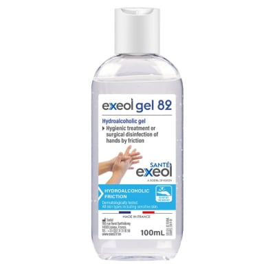 gel hydroalcoolique Exeol gel 82 100 ml