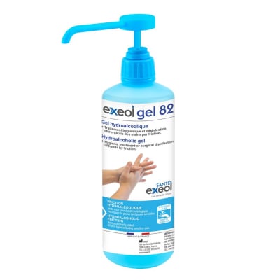 gel hydroalcoolique Exeol gel 82 500 ml