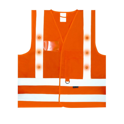 Gilet de sécurité orange à led