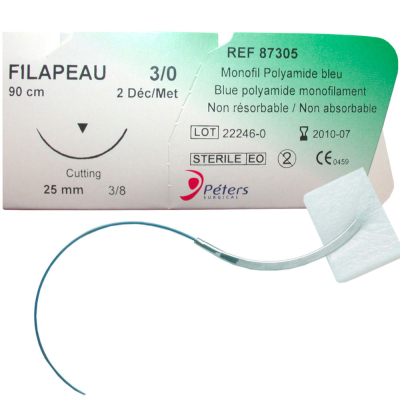 Fil de suture Filapeau 3mm aiguille 30mm courbure 1/2