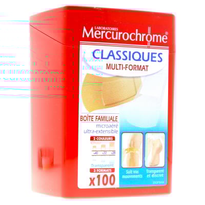 Pansement premiers secours x100 Mercurochrome