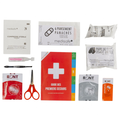 trousse de secours individuelle couleurs rouge