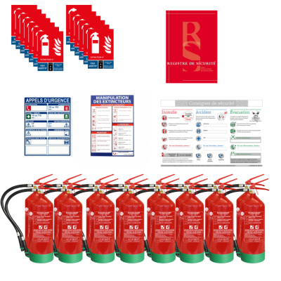 Pack extincteur ERP catégorie 1 à 4 sans fluor