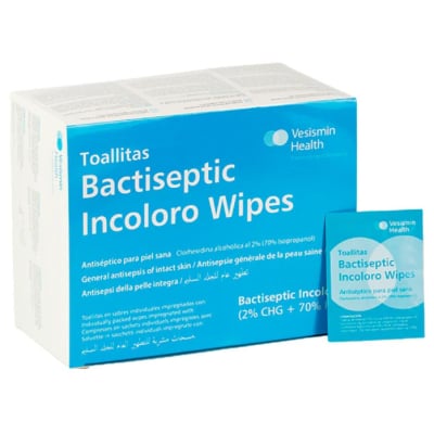 Lingettes chlorhexidine incolore pour désinfection