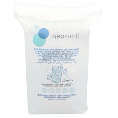 Gants de toilette pré-savonnés double face x 12