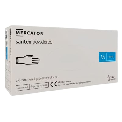 Gants latex poudrés crème boite de 100