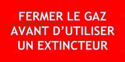 Panneau fermer le gaz