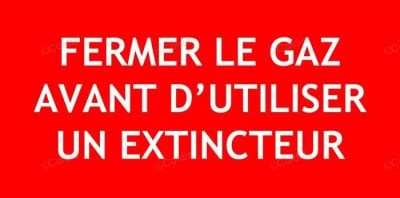 Panneau fermer le gaz