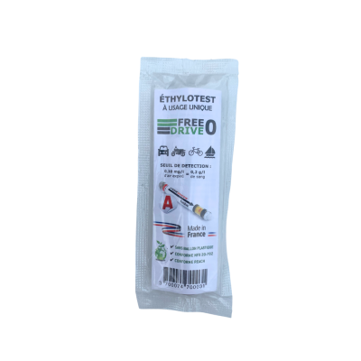 Ethylotest chimique jetable jeune conducteur normes NFX20-702