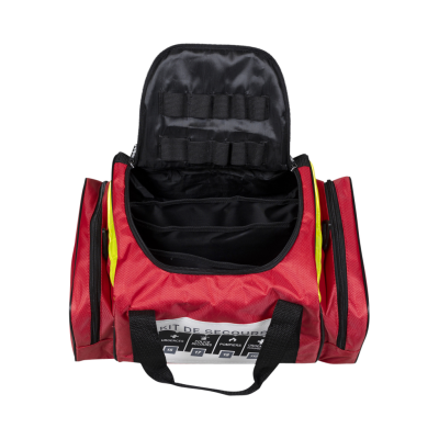 Sac d'intervention vide rouge vue intérieur
