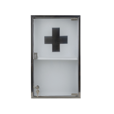 Armoire à pharmacie vide en verre trempé et métal 1 porte Genoa