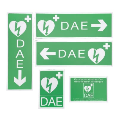 affiche défibrillateur et panneau DAE