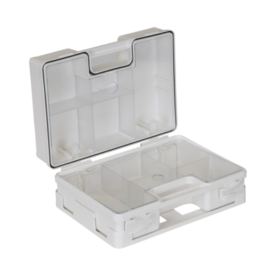 Coffret compartimenté blanc ouvert