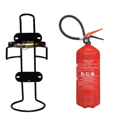 Pack extincteur poudre 6kg et support de transport