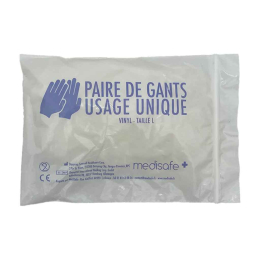 Paire de gants vinyle poudrés