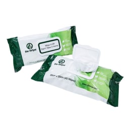 Sachet de 40 lingettes décontaminantes De-Wipe 30 x 20 cm