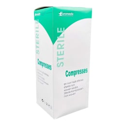 Boite de 100 sachets de 2 compresses non-tissé stérile 7,5x7,5cm