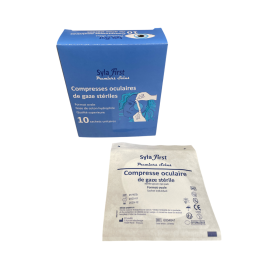 Boite de 10 Compresses oculaires stériles 5,5 x 7,5 cm 