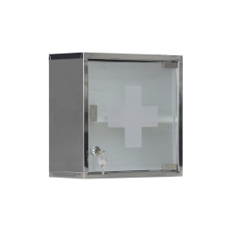 Armoire à pharmacie vide en verre trempé et métal 1 porte Roma