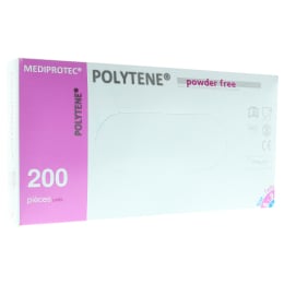 Gants polytène non poudrés boite de 200