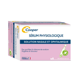 Sérum physiologique Cooper unidose de 5 ml en boîte de 30