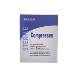 Boite de 40 sachets de 2 compresses de gaze stériles 7,5x7,5cm