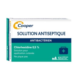 Chlorhexidine incolore 0,5% boite de 12 unidoses Cooper