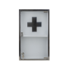 Armoire à pharmacie vide en verre trempé et métal 1 porte Genoa