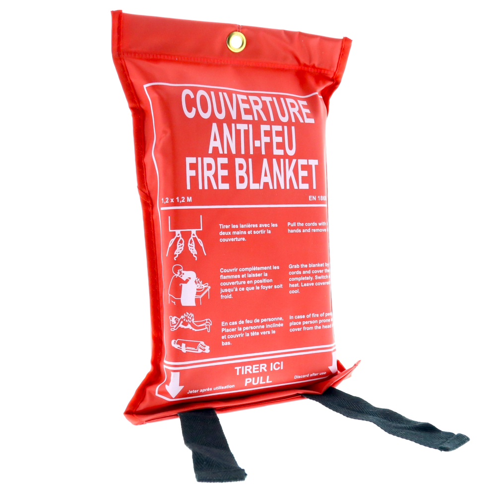 Couverture ignifugée anti-feu 1,2m x 1,8m Boitier souple