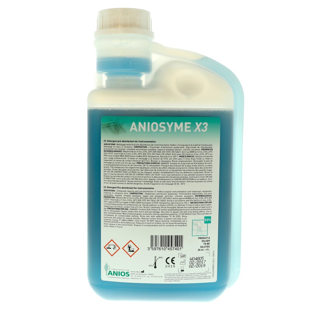 Aniosyme X3 - Détergent Pré-désinfectant pour Instrument - Anios