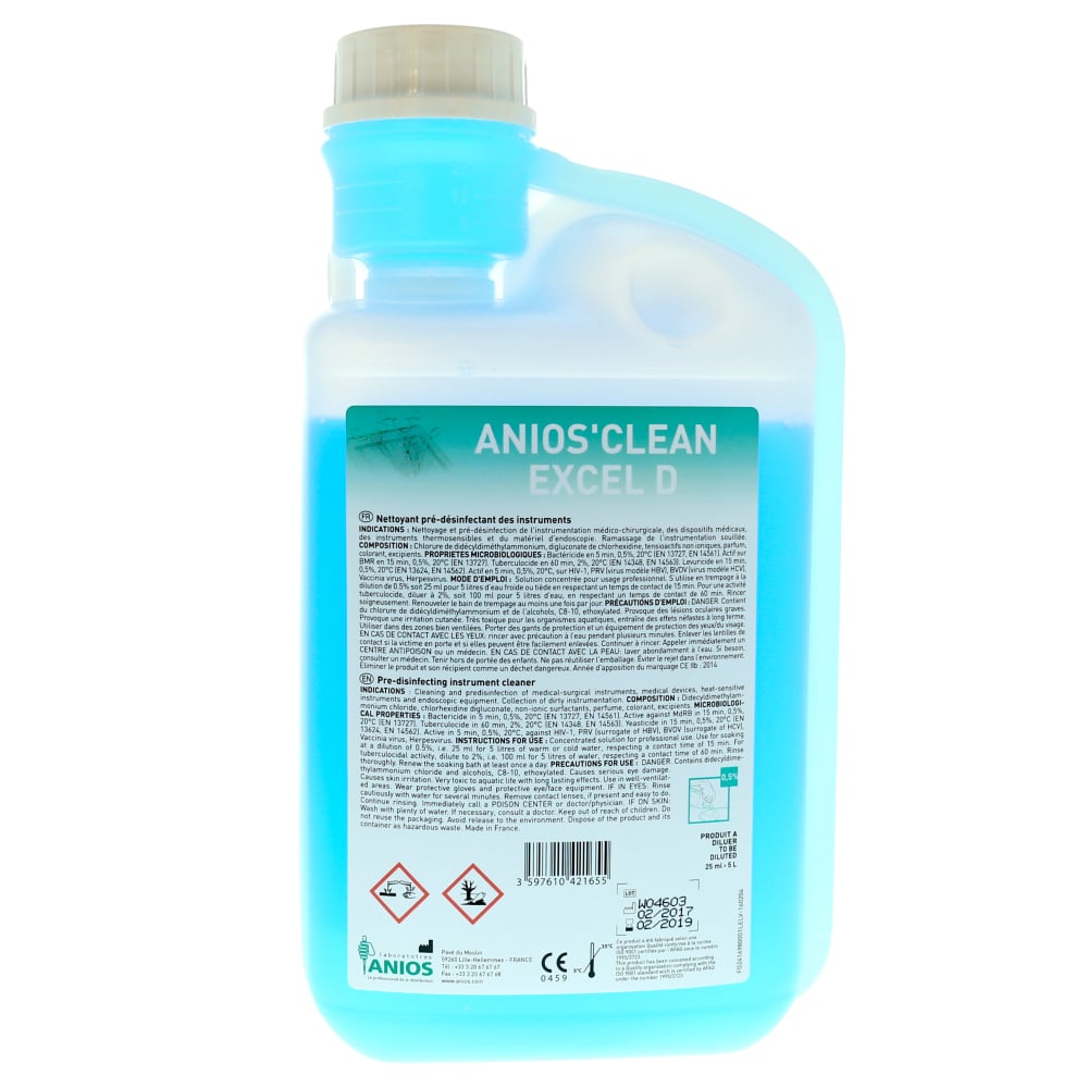Nettoyant désinfectant ANIOS CLEAN EXCEL D - Pour chirurgie orale et  dentisterie - 4 x 5 L - Vente directe en ligne