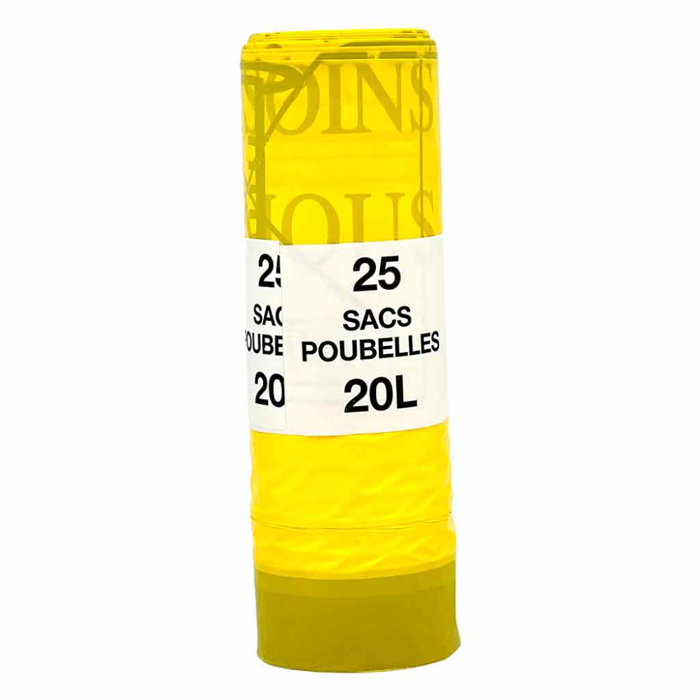 Sac poubelle 20L jaune DASRI 18µ - Ct. de 1000 Sacs  Héméra Distribution,  produits d'hygiène professionnelle