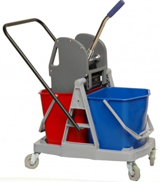 Chariot de ménage poubelles et produits de nettoyage véhicule balai complet  avec accessoires
