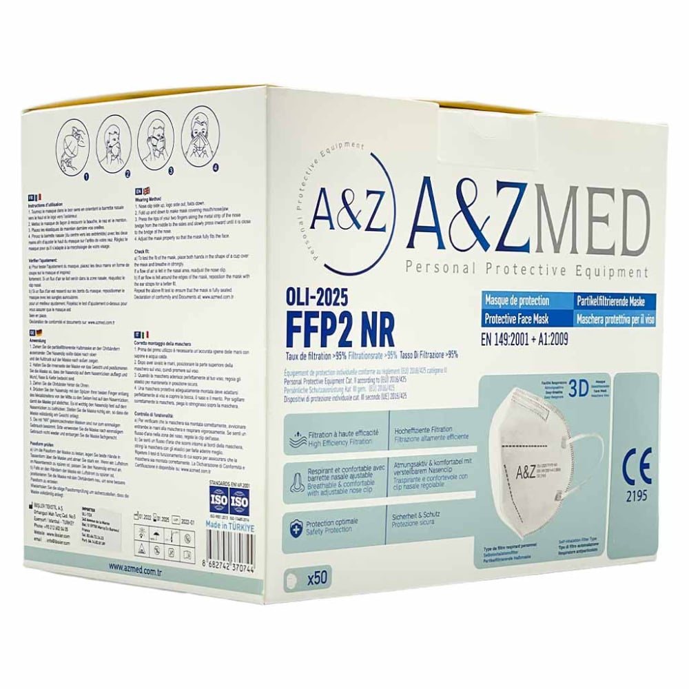 Masque FFP2 non médical UNS2 jetables 3 plis ajustables nasal adultes (x  50) unisexe Serie-Graffic - M-Vêtement
