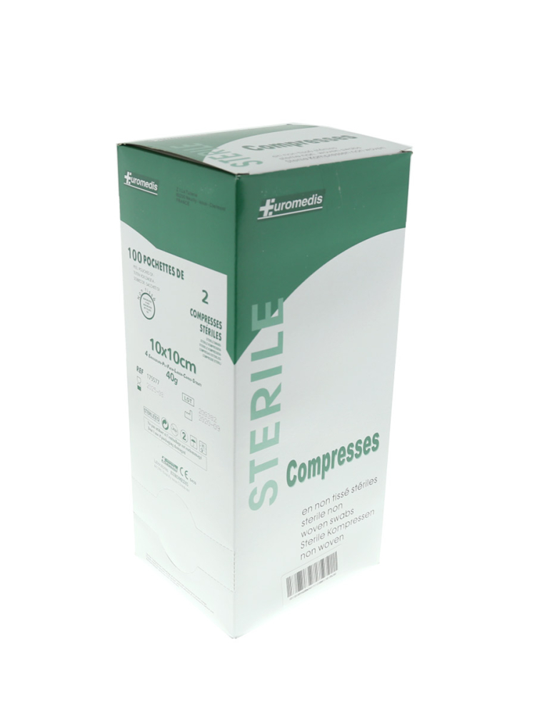 Boîte de 10 sachets de 2 compresses non tissé stériles Medicomp® S30