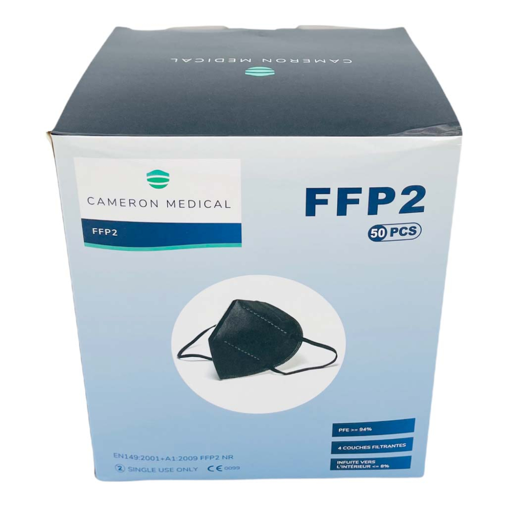 Masque FFP2 noir : masque de protection noir au prix de 7,95€ la boite de 50