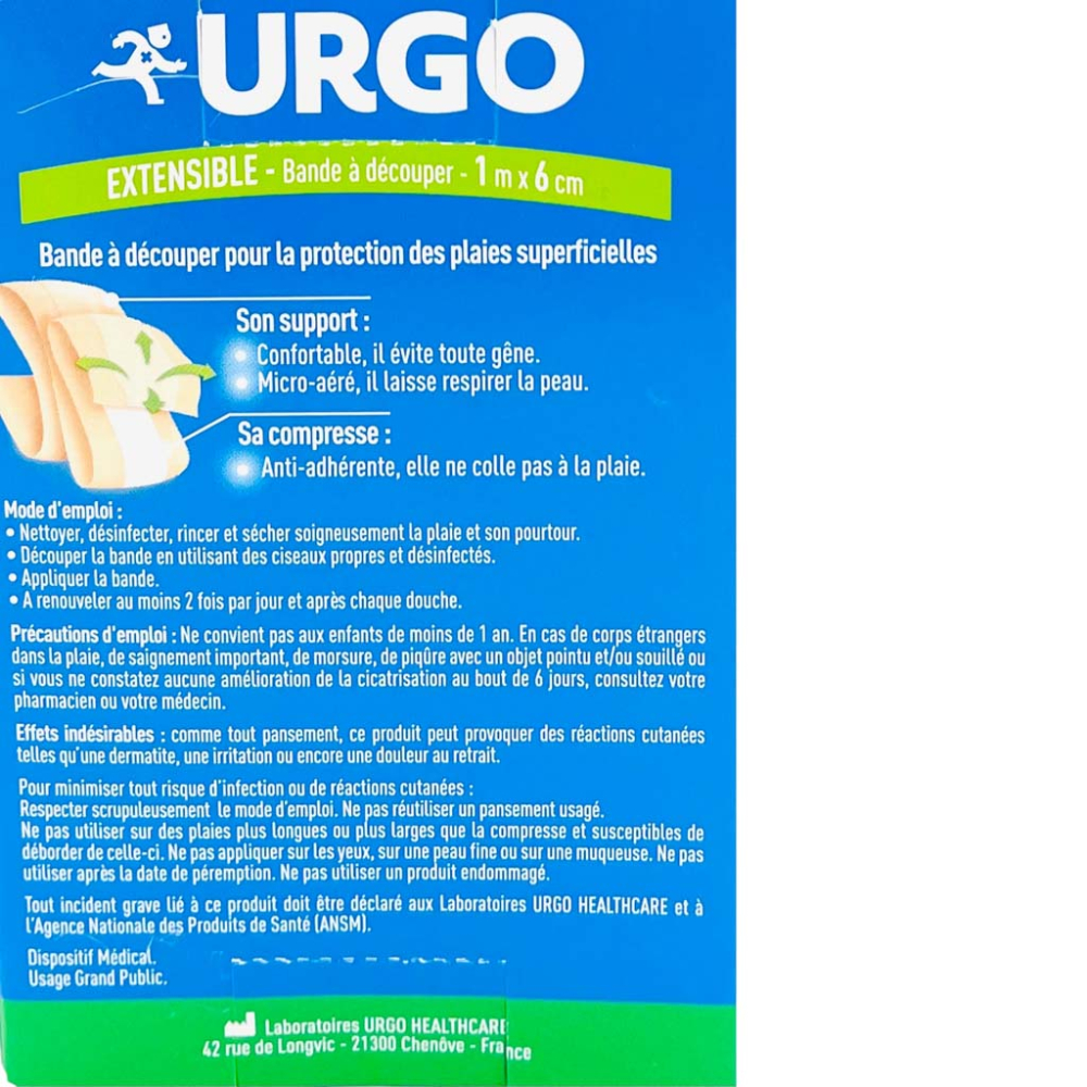 Urgo Résistant Bande à Découper Anti-Adhérente 6cm x 1m