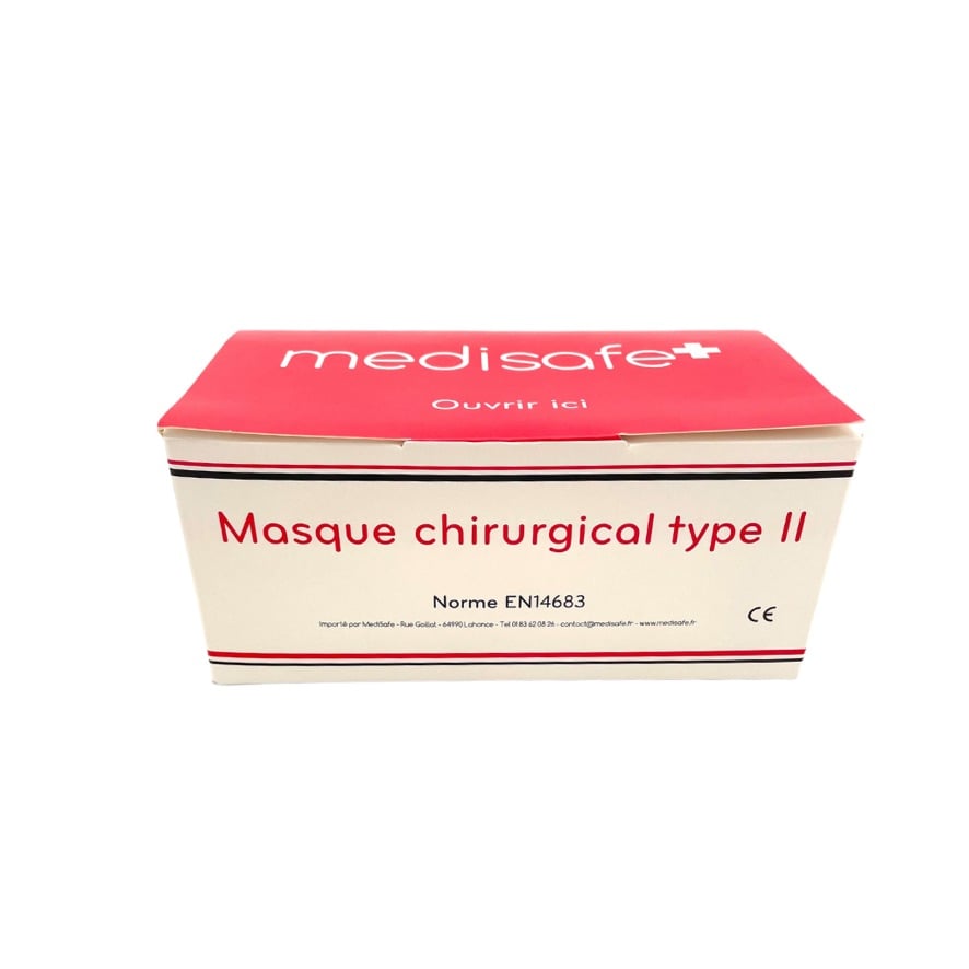 Masque chirurgical 3 plis type II R (5 X 10 pièces) - ProSafety
