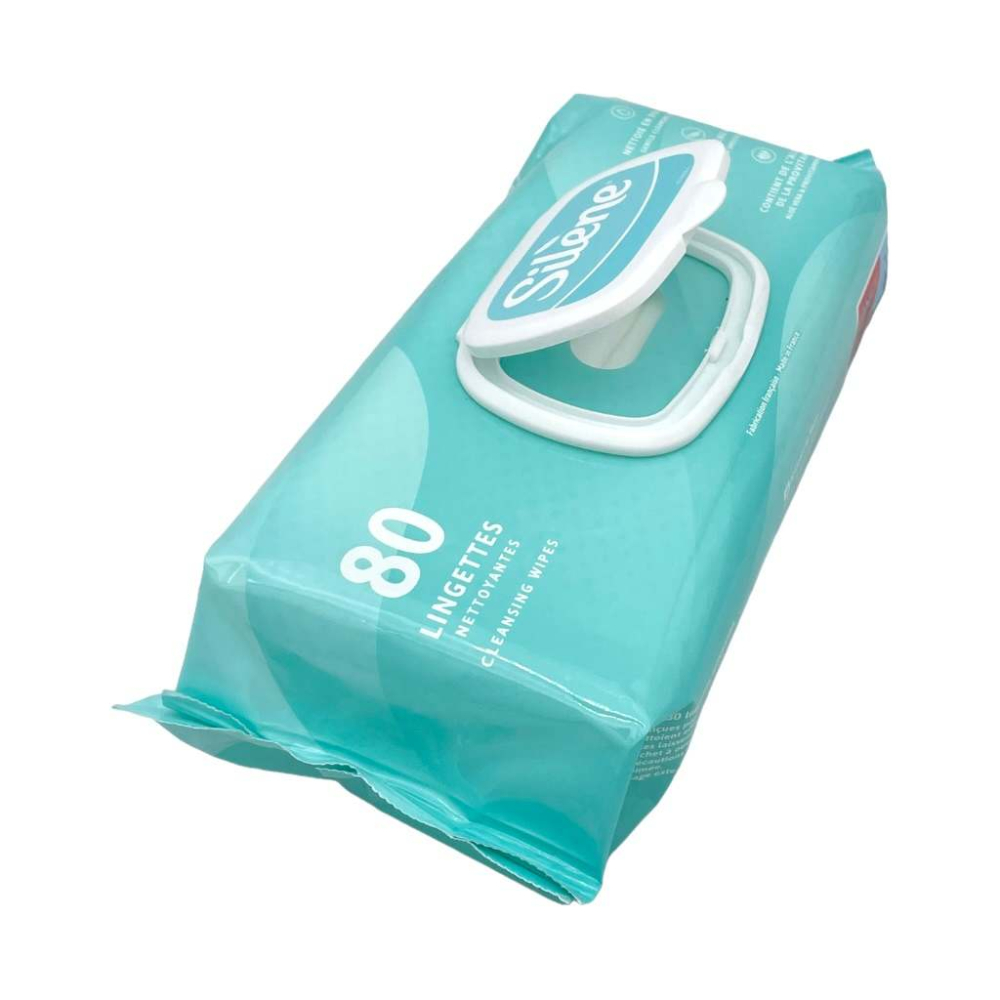 Lingettes corporelle nettoyantes Silène (80).