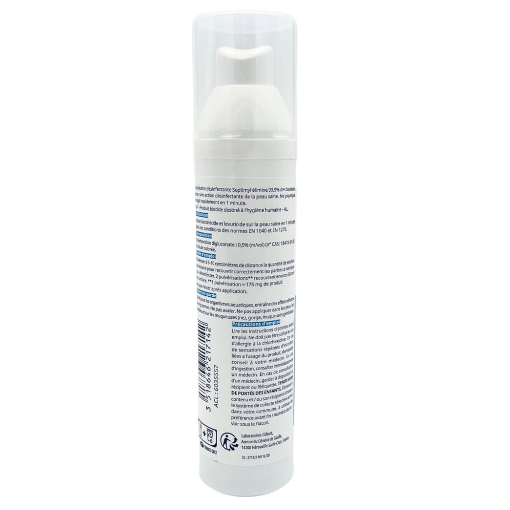 Spray désinfectant à la Chlorhexidine Septimyl 0,5% de Gilbert